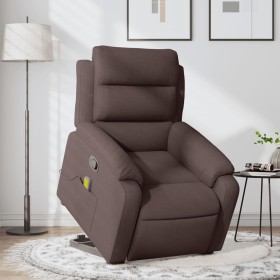 Silla de masaje reclinable de pie de tela marrón oscuro de , Sillones - Ref: Foro24-3204997, Precio: 312,99 €, Descuento: %