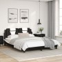 Bed frame with black and white synthetic leather headboard, 160x200cm. by , Beds and slatted bases - Ref: Foro24-3208108, Pri...