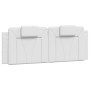 Estructura de cama cabecero cuero sintético blanco 140x190 cm de , Camas y somieres - Ref: Foro24-3208090, Precio: 185,47 €, ...