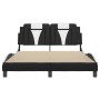 Bed frame structure with black and white synthetic leather headboard 140x200cm. by , Beds and slatted bases - Ref: Foro24-320...