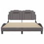 Estructura cama con luces LED cuero sintético gris 140x200 cm de , Camas y somieres - Ref: Foro24-3214025, Precio: 203,99 €, ...