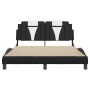 Estructura cama con LED cuero sintético negro blanco 140x200 cm de , Camas y somieres - Ref: Foro24-3214027, Precio: 193,50 €...