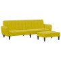 Sofá cama de 2 plazas con taburete terciopelo amarillo de , Sofás - Ref: Foro24-3216254, Precio: 302,05 €, Descuento: %