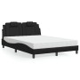 Bed with black synthetic leather mattress 140x190 cm by , Beds and slatted bases - Ref: Foro24-3208789, Price: 362,78 €, Disc...