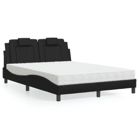 Bed with black synthetic leather mattress 140x200 cm by , Beds and slatted bases - Ref: Foro24-3208796, Price: 410,30 €, Disc...