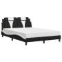 Bed with black and white synthetic leather mattress 140x190 cm by , Beds and slatted bases - Ref: Foro24-3208794, Price: 354,...