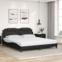 Cama con colchón cuero sintético negro 180x200 cm de , Camas y somieres - Ref: Foro24-3208810, Precio: 466,10 €, Descuento: %