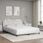 Cama con colchón cuero sintético blanco 160x200 cm de , Camas y somieres - Ref: Foro24-3208804, Precio: 494,41 €, Descuento: %