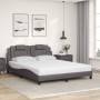 Bed with gray synthetic leather mattress 160x200 cm by , Beds and slatted bases - Ref: Foro24-3208806, Price: 478,02 €, Disco...