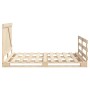 Solid pine wood bed frame with headboard 160x200 cm by , Beds and slatted bases - Ref: Foro24-3281559, Price: 228,97 €, Disco...