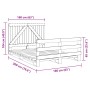 Solid pine wood bed frame with headboard 160x200 cm by , Beds and slatted bases - Ref: Foro24-3281559, Price: 228,97 €, Disco...