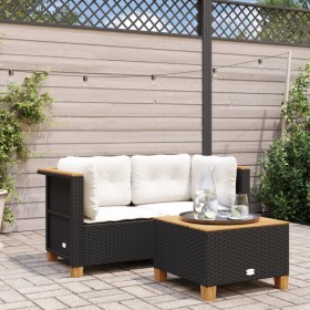 Corner garden sofas with 2 black synthetic rattan cushions by , Outdoor sofas - Ref: Foro24-365914, Price: 178,15 €, Discount: %