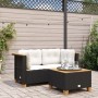 Corner garden sofas with 2 black synthetic rattan cushions by , Outdoor sofas - Ref: Foro24-365914, Price: 178,32 €, Discount: %