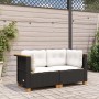 Ecksofas für den Garten mit 2 Stück schwarzen Kunststoff-Rattan-Kissen. von , Outdoor-Sofas - Ref: Foro24-365914, Preis: 178,...