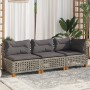 Dreisitziges Gartensofa mit grauen Kissen aus synthetischem Rattan. von , Outdoor-Sofas - Ref: Foro24-365942, Preis: 254,04 €...