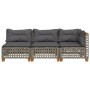 Dreisitziges Gartensofa mit grauen Kissen aus synthetischem Rattan. von , Outdoor-Sofas - Ref: Foro24-365942, Preis: 254,04 €...