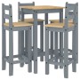 5-piece solid pine wood bar set in gray. by , Furniture sets for kitchens and dining rooms - Ref: Foro24-3217070, Price: 289,...