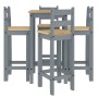 5-piece solid pine wood bar set in gray. by , Furniture sets for kitchens and dining rooms - Ref: Foro24-3217070, Price: 289,...