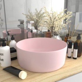 Luxury round matte pink ceramic washbasin 40x15 cm by vidaXL, Sinks - Ref: Foro24-147010, Price: 75,26 €, Discount: %