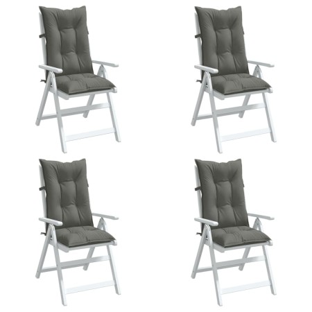 Cushions for high back chair 4 pcs dark gray melange fabric by , Cushions for chairs and sofas - Ref: Foro24-4002350, Price: ...