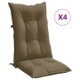 Kissen für Hochlehnsessel, 4 Stück, Stoff in Grau-Taupe-Melange. von , Kissen für Stühle und Sofas - Ref: Foro24-4002371, Pre...