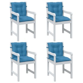 Cojines silla respaldo bajo 4 ud tela azul melange 100x50x7 cm de , Cojines para sillas y sofás - Ref: Foro24-4002392, Precio...