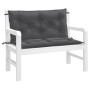 Garden bench cushions 2 units in anthracite melange fabric 100x50x7 cm by , Cushions for chairs and sofas - Ref: Foro24-40025...