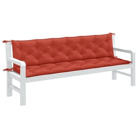 Kissen für Gartenbank 2 Stück Stoff Rot Melange 200x50x7 cm von , Kissen für Stühle und Sofas - Ref: Foro24-4002636, Preis: 7...