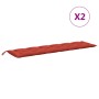 Cojines para banco jardín 2 uds tela rojo melange 200x50x7 cm de , Cojines para sillas y sofás - Ref: Foro24-4002636, Precio:...