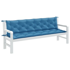 Kissen für Gartenbank 2 Stück Stoff in meliertem Blau 200x50x7 cm von , Kissen für Stühle und Sofas - Ref: Foro24-4002634, Pr...