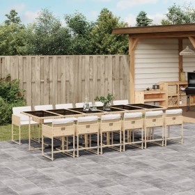 Garten-Essgruppe mit 13-teiligen Kissen aus synthetischem Rattan in Beige. von , Gartensets - Ref: Foro24-3278073, Preis: 1,0...