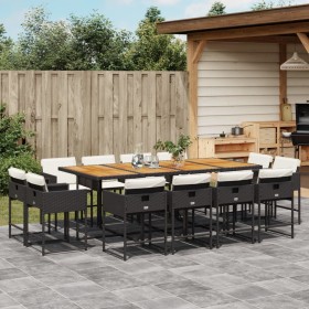 Garden dining set with 13-piece black synthetic rattan cushions by , Garden sets - Ref: Foro24-3278174, Price: 998,10 €, Disc...