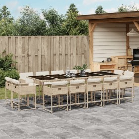 Garten-Essgruppe mit 15-teiligen Kissen aus synthetischem Rattan in Beige. von , Gartensets - Ref: Foro24-3278181, Preis: 1,0...