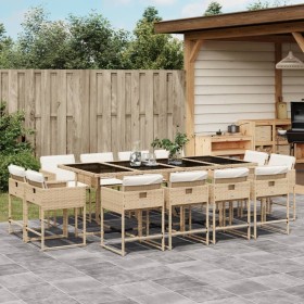 Garten-Essgruppe mit 13-teiligen Kissen aus synthetischem Rattan in Beige. von , Gartensets - Ref: Foro24-3278169, Preis: 995...