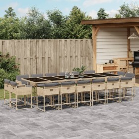 Garten-Essgruppe, 17-teilig, mit beigen Polstern aus synthetischem Rattan. von , Gartensets - Ref: Foro24-3278195, Preis: 1,0...