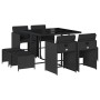 Set de comedor de jardín 9 pzas y cojines ratán sintético negro de , Conjuntos de jardín - Ref: Foro24-3277902, Precio: 441,1...