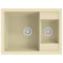 Fregadero de cocina doble seno con rebosadero granito beige de vidaXL, Fregaderos - Ref: Foro24-147087, Precio: 136,32 €, Des...