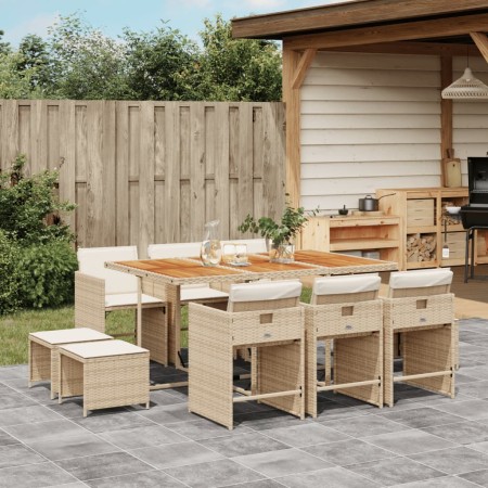 Garten-Essgruppe 11-teilig mit beigen Polstern aus synthetischem Rattan von , Gartensets - Ref: Foro24-3277923, Preis: 642,26...