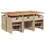 Set comedor de jardín 11 pzas con cojines ratán sintético beige de , Conjuntos de jardín - Ref: Foro24-3277923, Precio: 644,8...