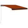 Toldo retráctil manual con LED naranja y marrón 350x250 cm de vidaXL, Toldos - Ref: Foro24-3055225, Precio: 264,31 €, Descuen...