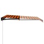 Toldo retráctil manual con LED naranja y marrón 350x250 cm de vidaXL, Toldos - Ref: Foro24-3055225, Precio: 264,31 €, Descuen...