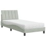 Cama con colchón terciopelo gris claro 90x200 cm de , Camas y somieres - Ref: Foro24-3208574, Precio: 271,14 €, Descuento: %