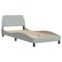 Cama con colchón terciopelo gris claro 90x200 cm de , Camas y somieres - Ref: Foro24-3208574, Precio: 271,14 €, Descuento: %