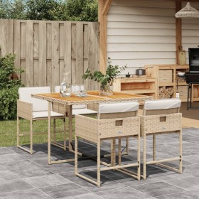 Garten-Essgruppe 5-teilig mit beigen Polstern aus synthetischem Rattan von , Gartensets - Ref: Foro24-3278031, Preis: 381,85 ...