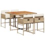 Set comedor de jardín 5 pzas con cojines ratán sintético beige de , Conjuntos de jardín - Ref: Foro24-3278031, Precio: 383,69...