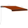 Toldo retráctil manual con LED naranja y marrón 350x250 cm de vidaXL, Toldos - Ref: Foro24-3055225, Precio: 264,31 €, Descuen...