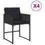 Garden chairs with cushions, 4 units, black synthetic rattan by , Garden chairs - Ref: Foro24-4007476, Price: 209,68 €, Disco...