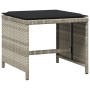 Garden stools and cushions 4 pcs light gray PE rattan 40x40x35cm by , Outdoor ottomans - Ref: Foro24-4007488, Price: 118,64 €...