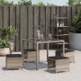 Garden stools and cushions 4 pcs light gray PE rattan 40x40x35cm by , Outdoor ottomans - Ref: Foro24-4007488, Price: 118,64 €...