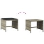 Garden stools and cushions 4 pcs light gray PE rattan 40x40x35cm by , Outdoor ottomans - Ref: Foro24-4007488, Price: 118,64 €...